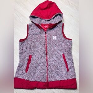 Antigua Nebraska Cornhuskers Sherpa Vest Small Hooded Full Zip NCAA